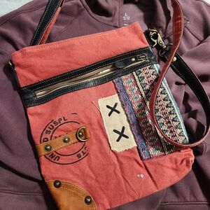 Myra Bag Red and Brown Crossbody Bag